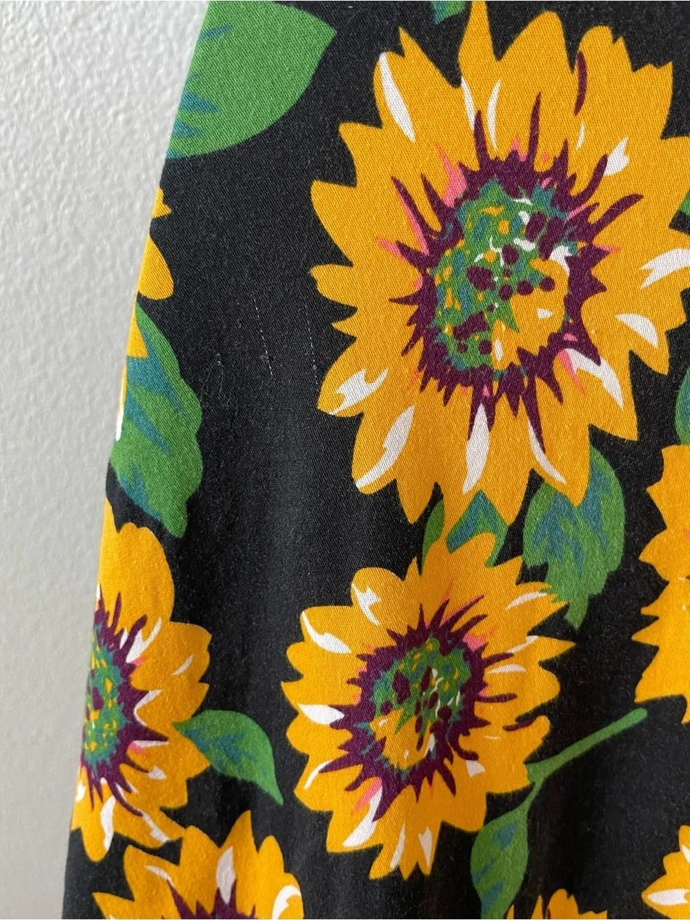 Fancyqube Sunflower Floral A-Line Midi Skirt High Waist Cottagecore Prairie
